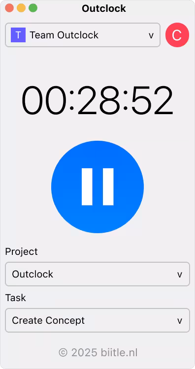 Concept of Outclock application.